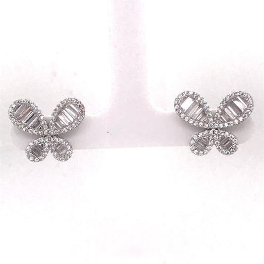 Silver Butterfly Stud Earrings (AES39470W)