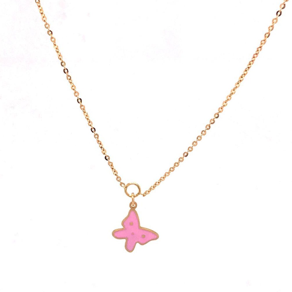 Pink Butterfly Necklace (751004