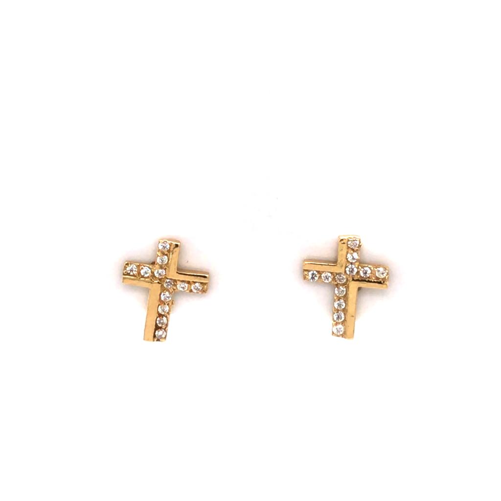Cross Earrings with Zircons Ref :185.091/3ZIR
