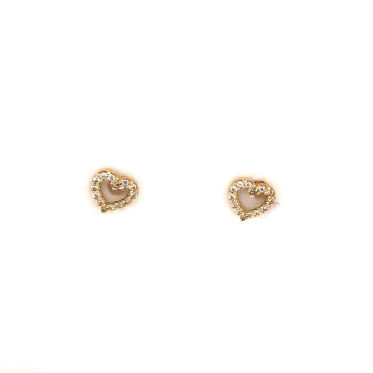 Heart Earrings with Zircon
