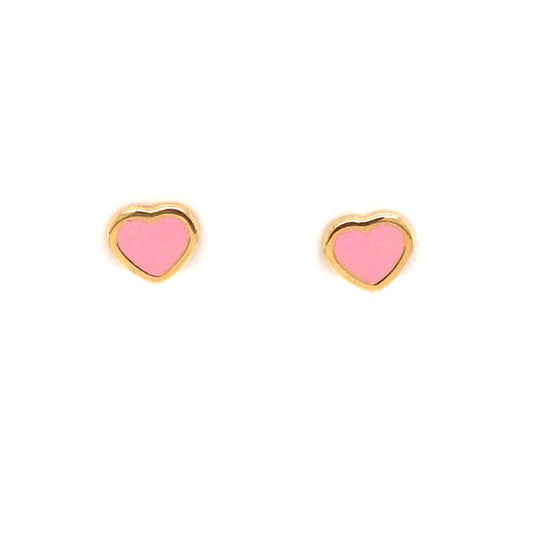 Gold/Pink Heart Earrings Ref :198.621/3ROSA