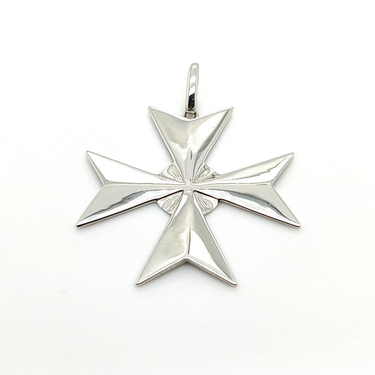 33mm Maltese Cross Pendant in Sterling Silver 925 - U5